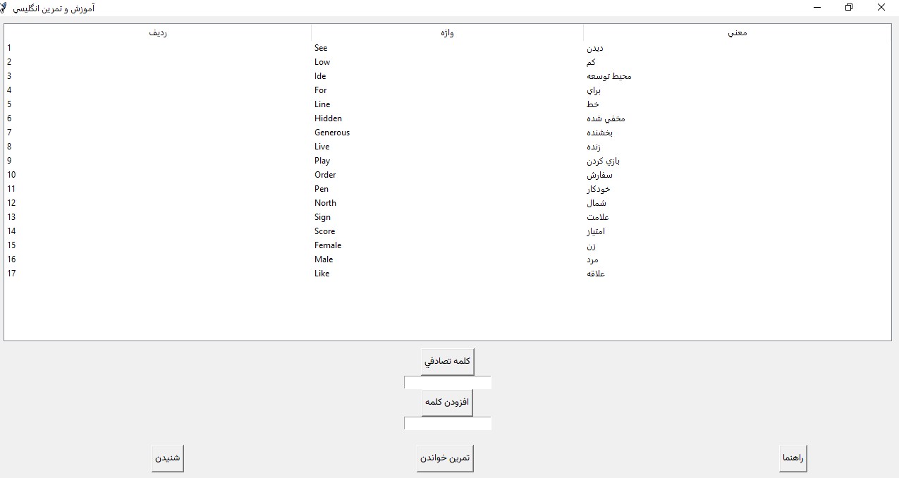 محیط اصلی دیکشنری هوشمند